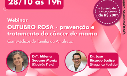 Amafresp realiza webinar sobre câncer de mama na próxima semana